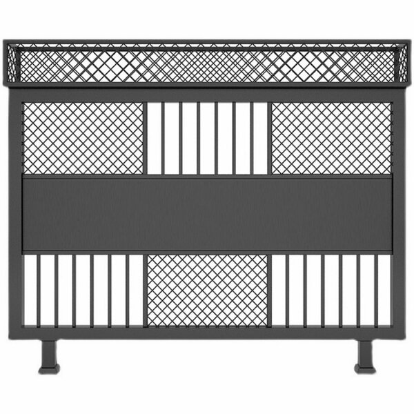 Ejoy Indoor /Outdoor Black Metal Partition Divider Fence With Top Basket BlackMetalPartition